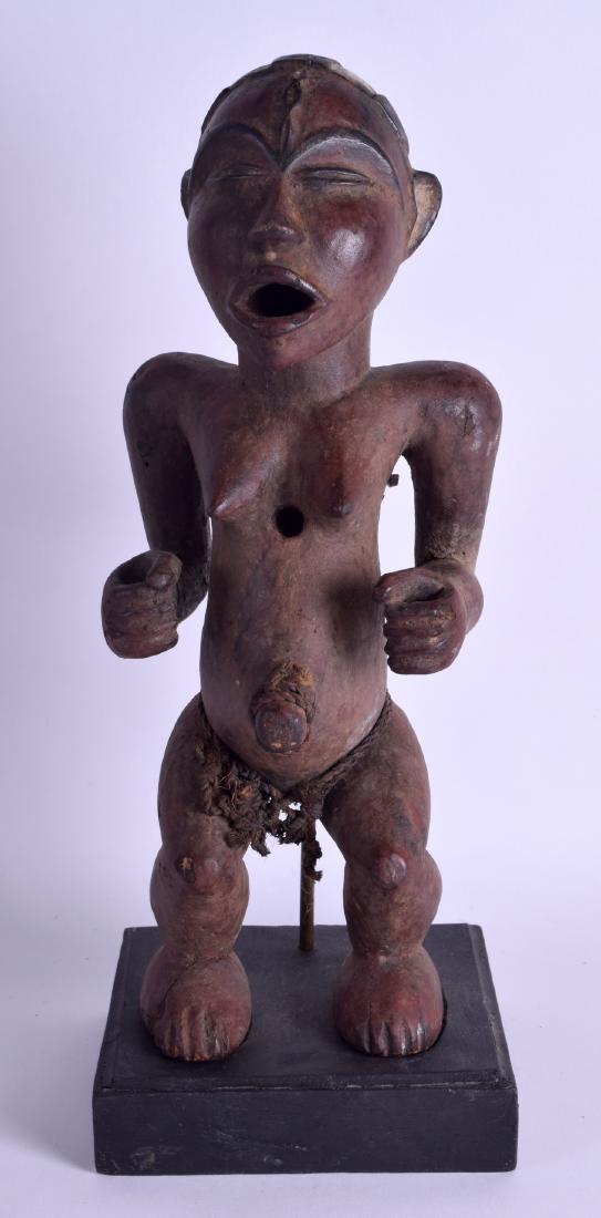 AN EARLY 20TH CENTURY AFRICAN POLYCHROMED TRIBAL (1 of 2)