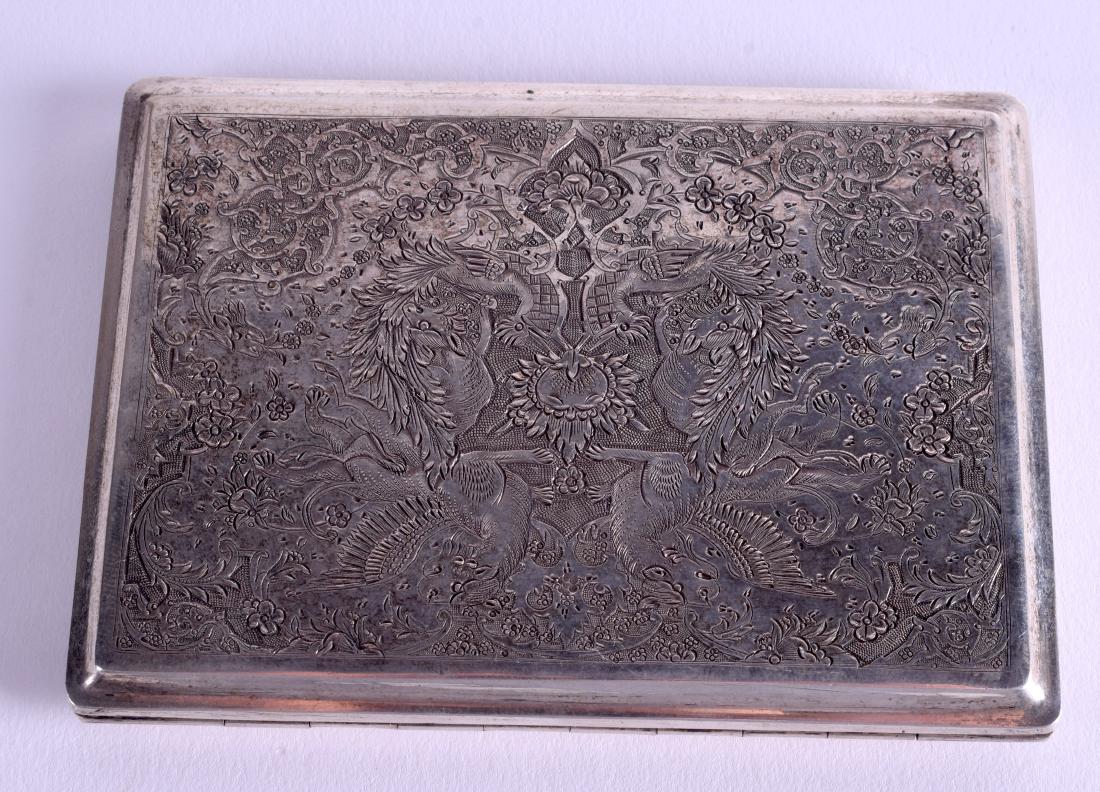 A LATE 19TH CENTURY INDO PERSIAN SILVER CIGARETTE CASE. (1 of 3)
