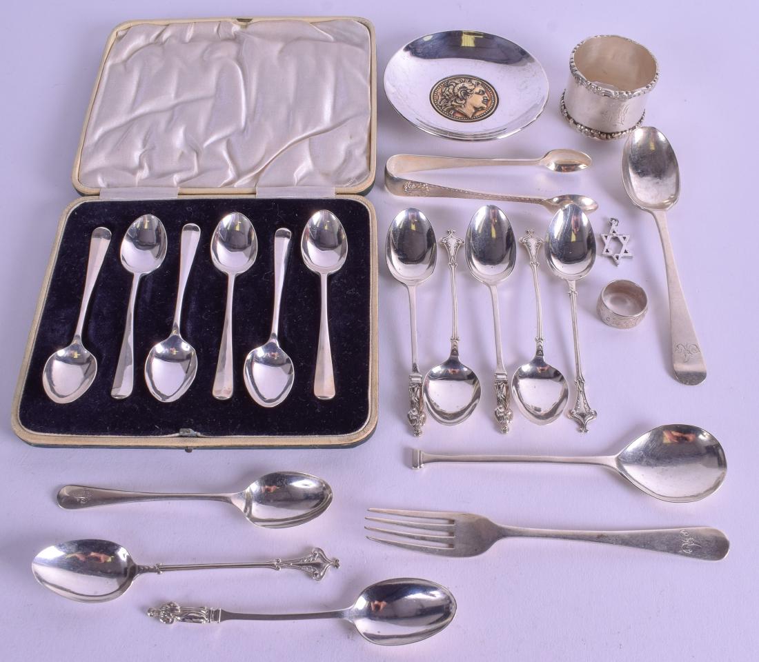 A COLLECTION OF VARIOUS SILVER including spoons etc. (1 of 1)