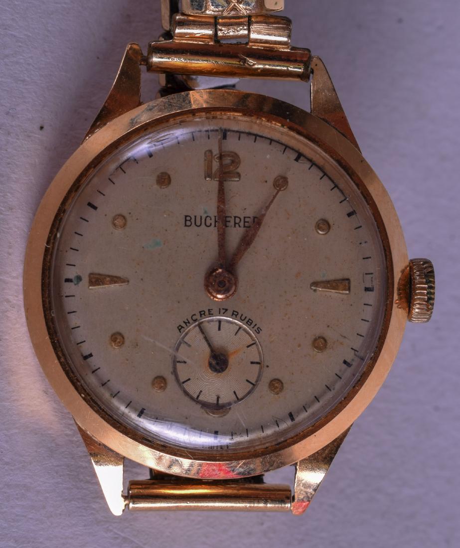 AN 18CT GOLD BUCHERER WRISTWATCH. 2.25 cm wide. (1 of 2)