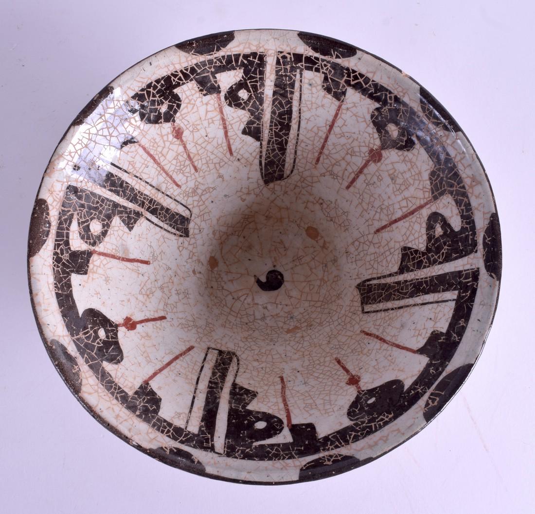 A MIDDLE EASTERN KASHAN BOWL. 23 cm wide.: A MIDDLE EASTERN KASHAN BOWL. 23 cm wide.
