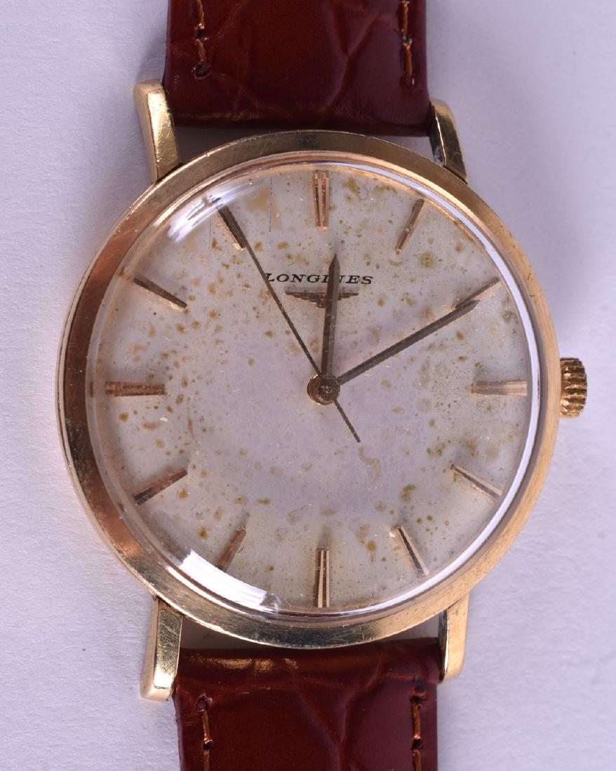 AN 18CT GOLD LONGINES WRISTWATCH. 3.25 cm wide. (1 of 2)