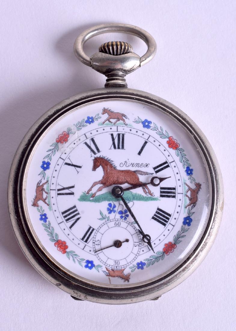 A RARE CONTINENTAL ENAMELLED HORSE EQUESTRIAN POCKET (1 of 3)