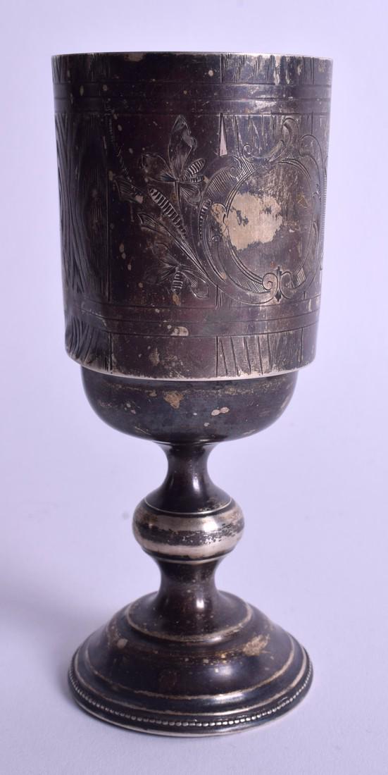 A RUSSIAN SILVER GOBLET. 3.2 oz. 14.5 cm high. (1 of 4)