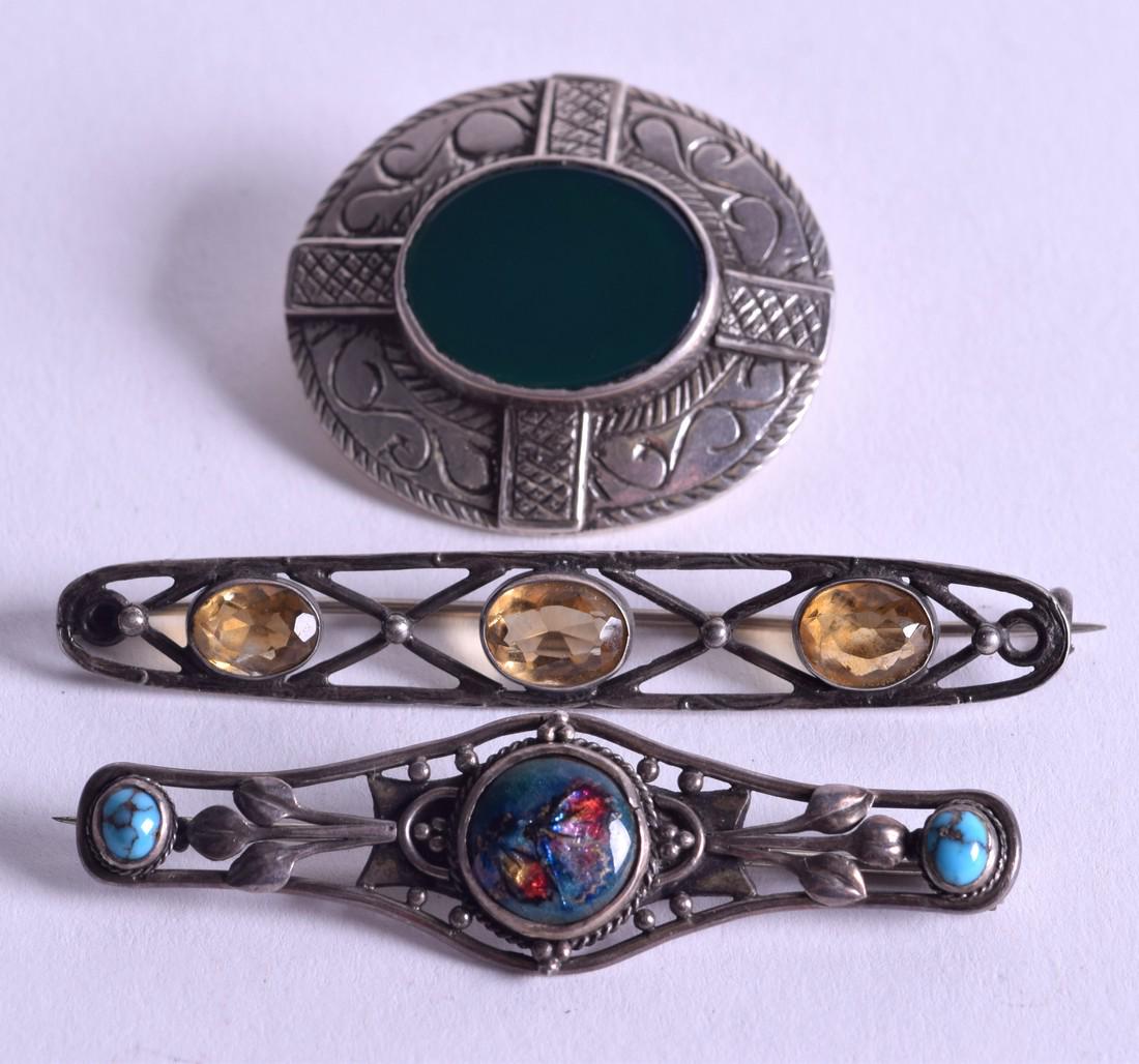 THREE SCOTTISH SILVER BROOCHES. (3) (1 of 2)