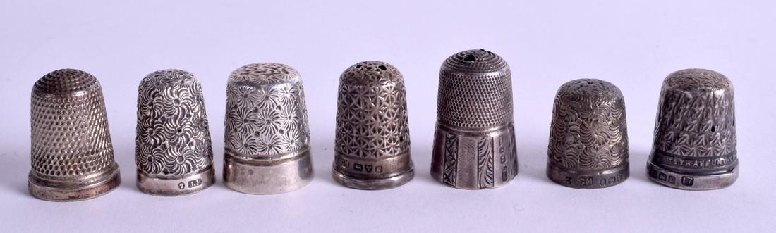 SEVEN SILVER THIMBLES. (7) (1 of 8)