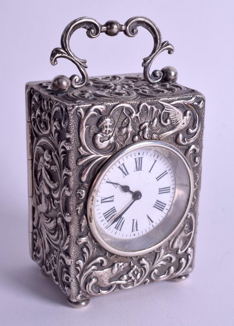 AN ANTIQUE MAPPIN AND WEBB SILVER MINIATURE TRAVELLING (1 of 4)