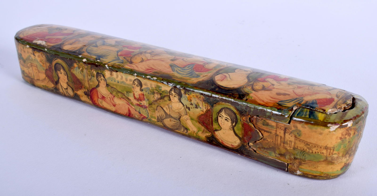 A VINTAGE PERSIAN QAJAR PEN BOX. 23 cm long. (1 of 4)