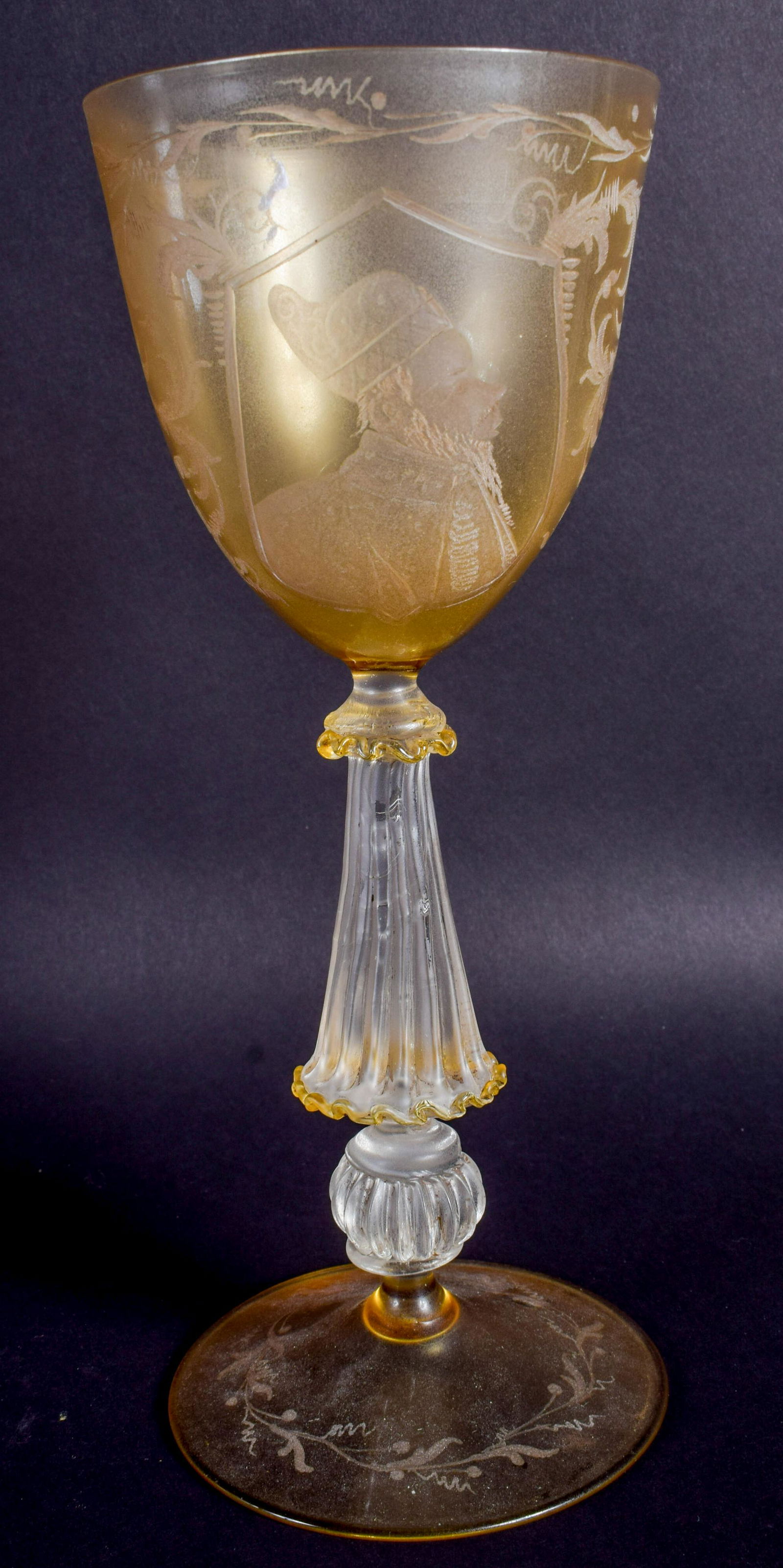 A LARGE VENETIAN GLASS. 22.5 cm high. (1 of 2)