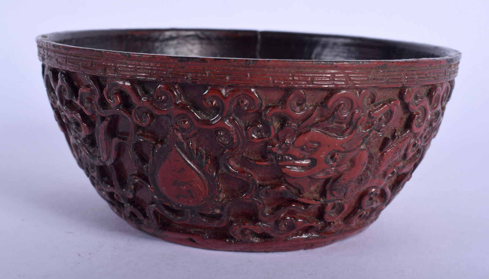 A VERY RARE 16TH CENTURY CHINESE CARVED LACQUER BOWL (1 of 7)