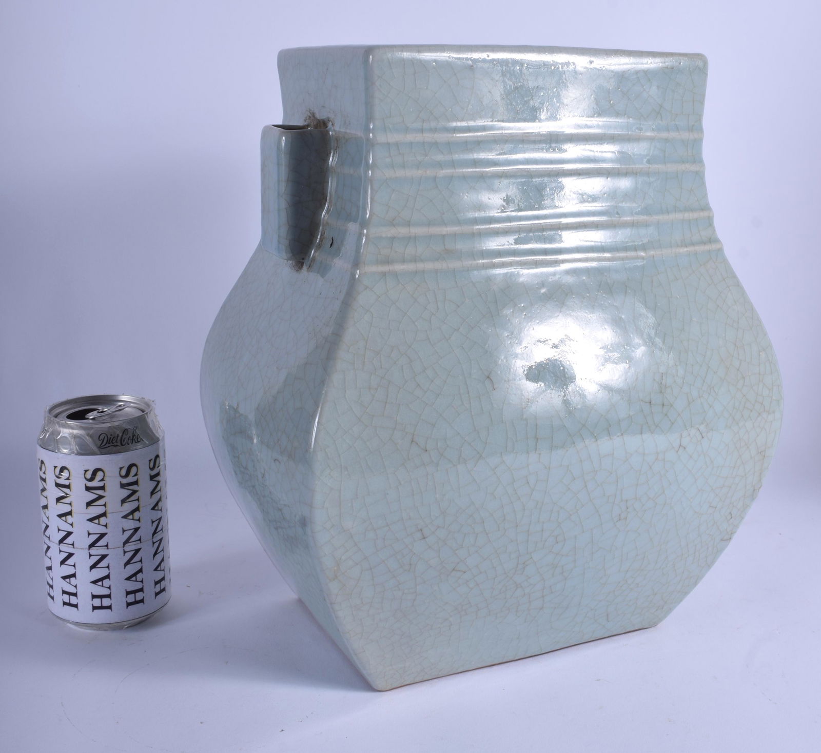 A LARGE 19TH CENTURY CHINESE GE TYPE STONEWARE HU VASE (1 of 4)