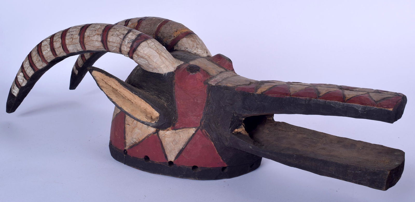 A BURKINA FASO BOBO TRIBE POLYCHROMED WOODEN MASK, in (1 of 3)