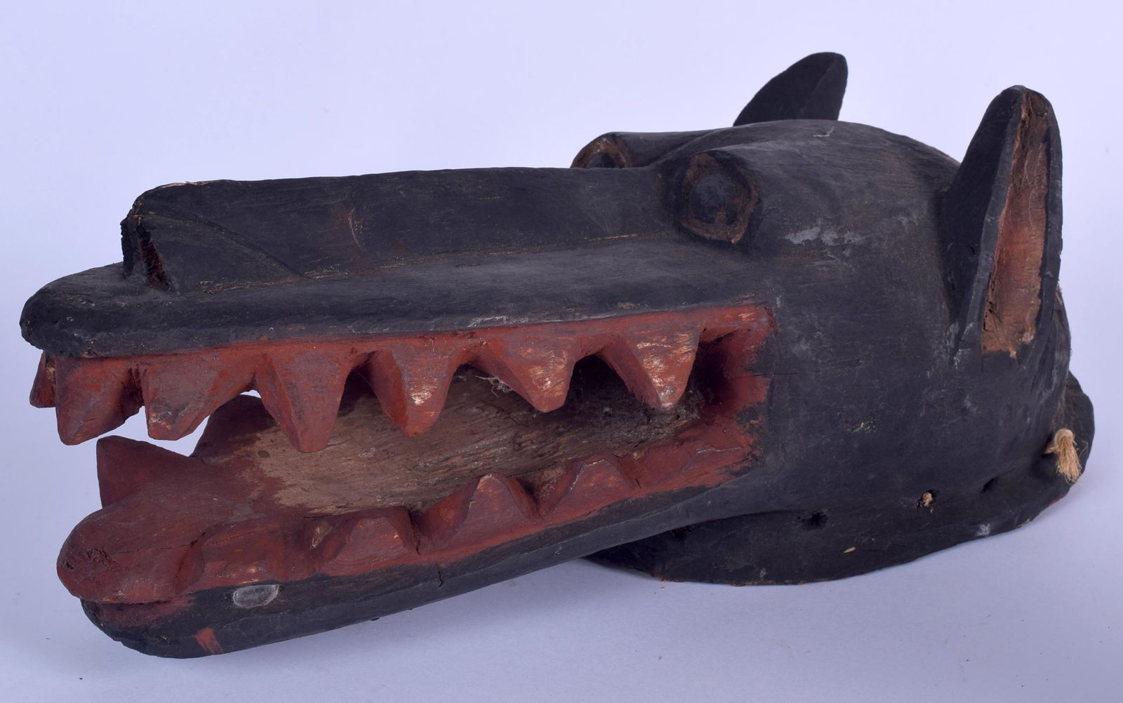 A BURKINA FASO GURUNSI POLYCHROMED WOODEN MASK (1 of 2)