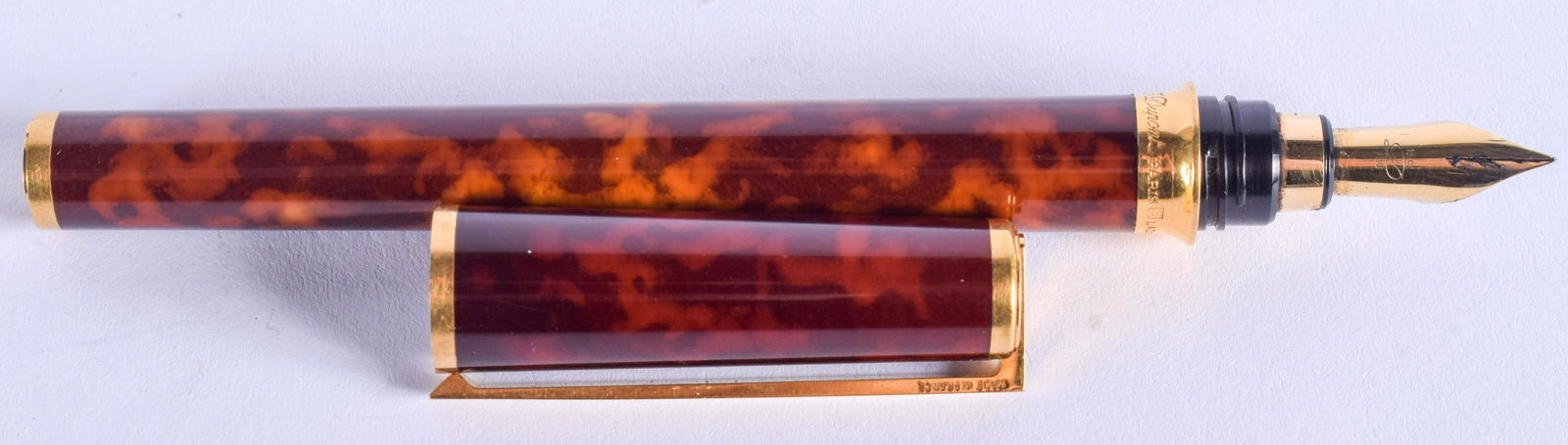A ST DUPONT 18CT GOLD NIB BROWN PEN LACQUE DE CHINNE (1 of 2)