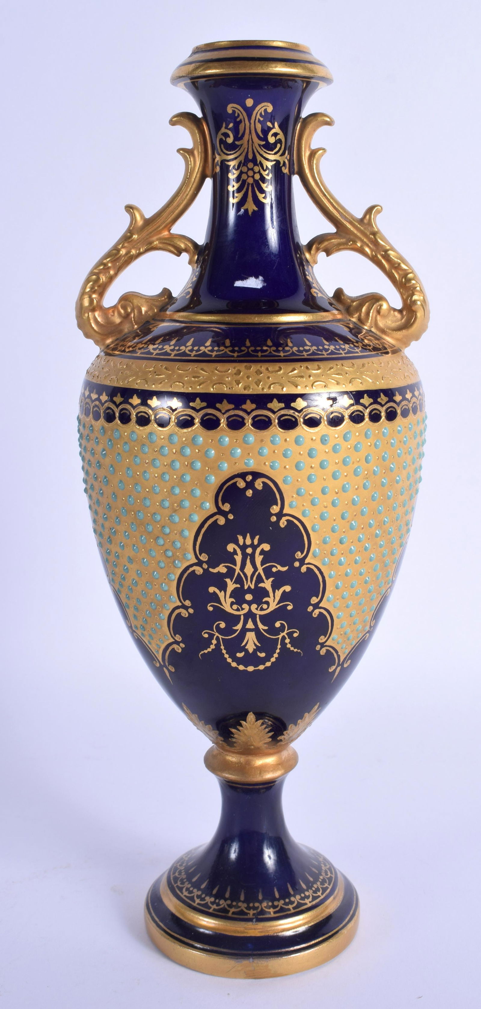 A 19TH CENTURY COALPORT TWIN HANDLED PORCELAIN VASE (1 of 6)