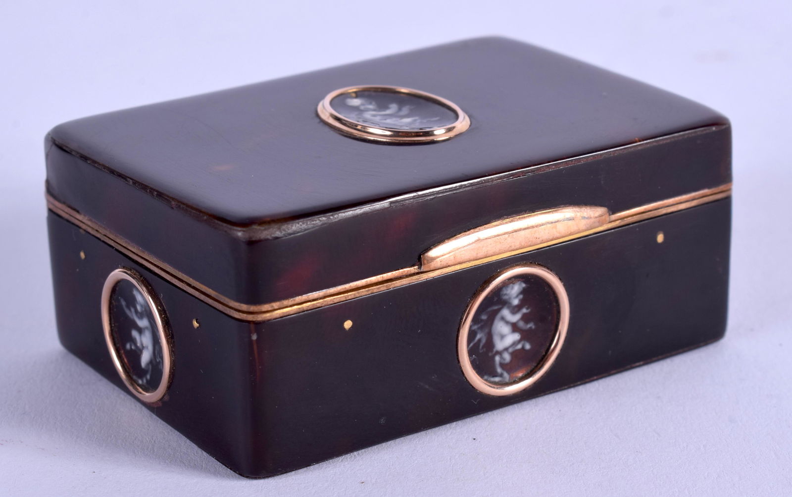 AN UNUSUAL ANTIQUE GOLD LIMOGES ENAMEL AND (1 of 6)