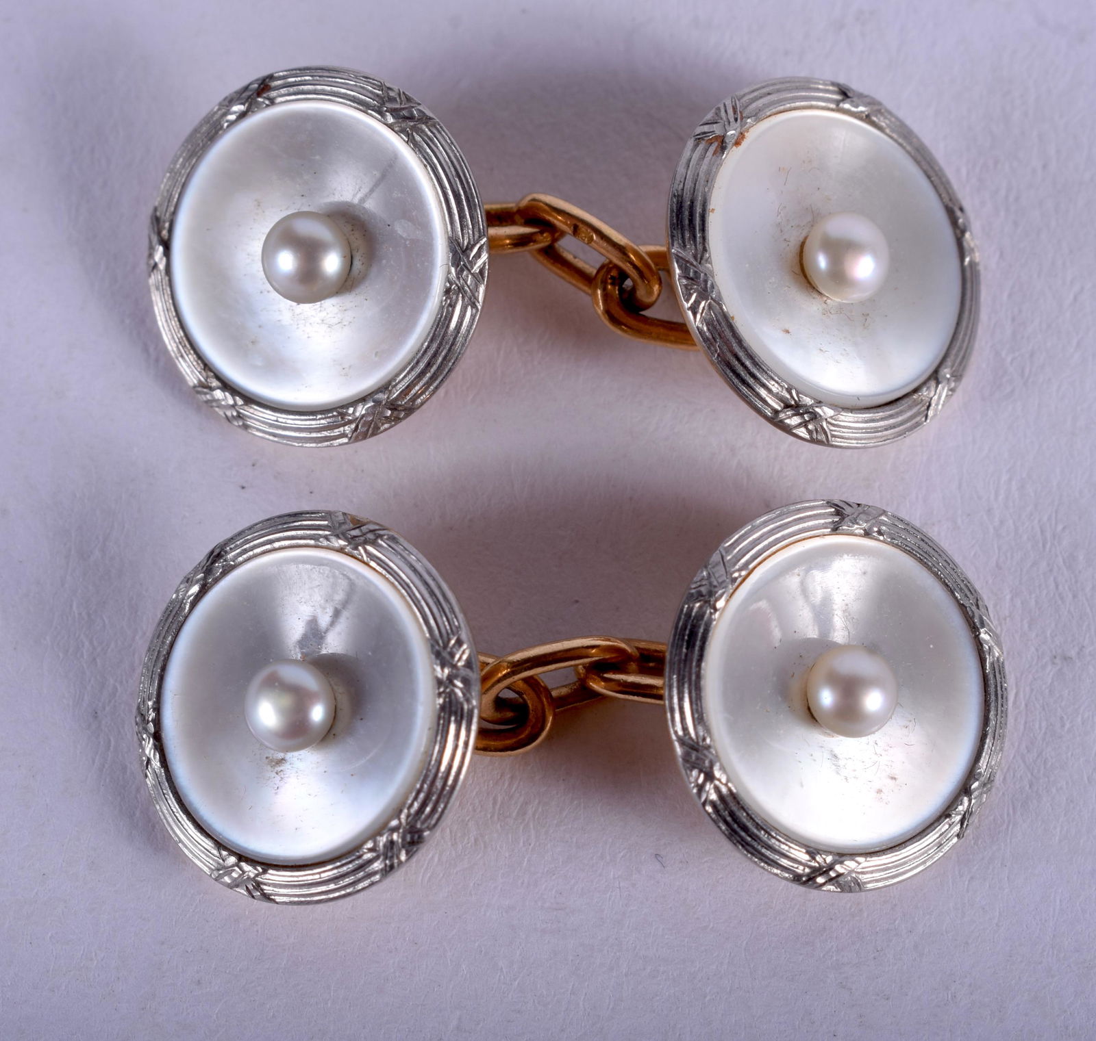 A PAIR OF ART DECO TIFFANY & CO GOLD AND PEARL (1 of 3)