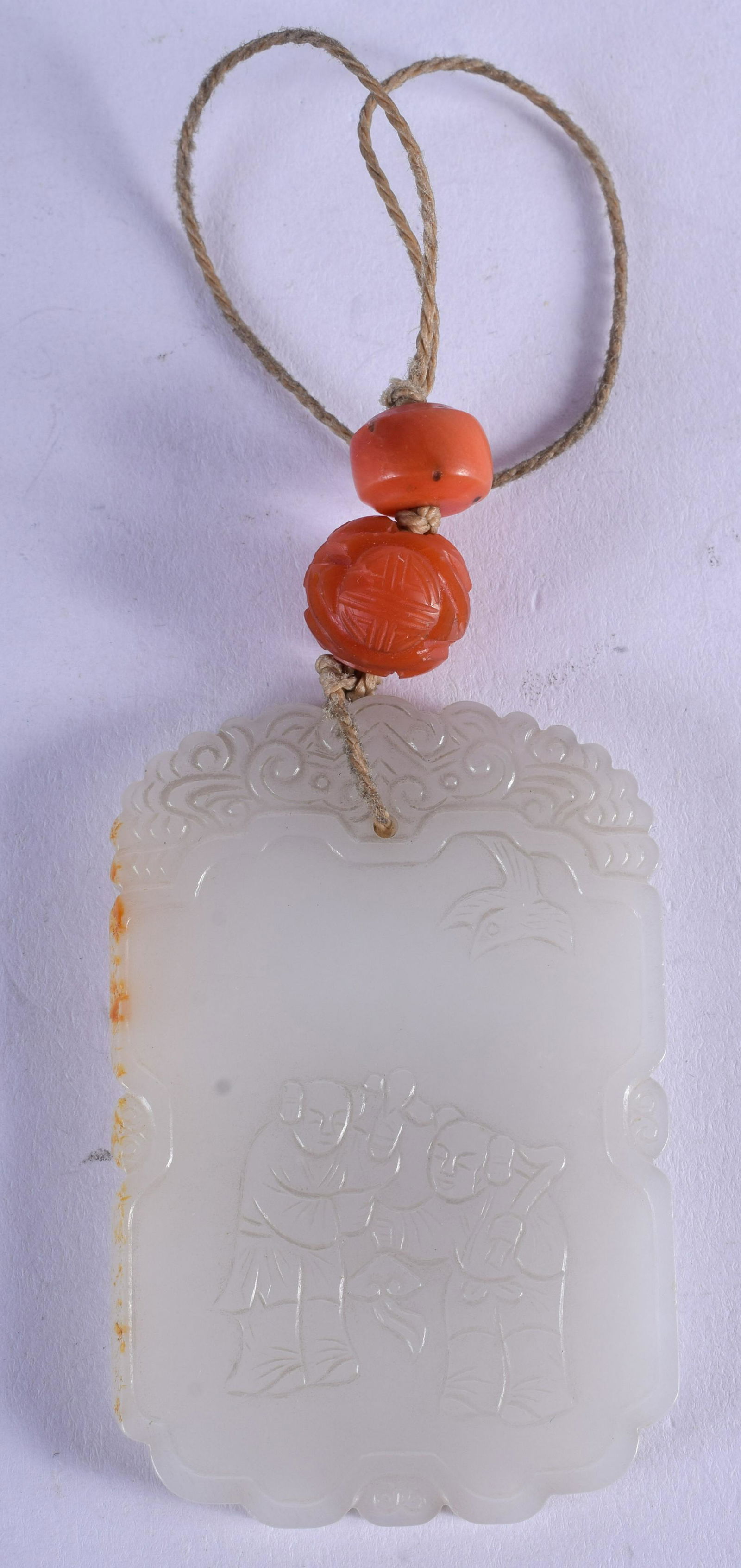 AN EARLY 20TH CENTURY CHINESE CARVED JADE ABSTINENCE (1 of 2)