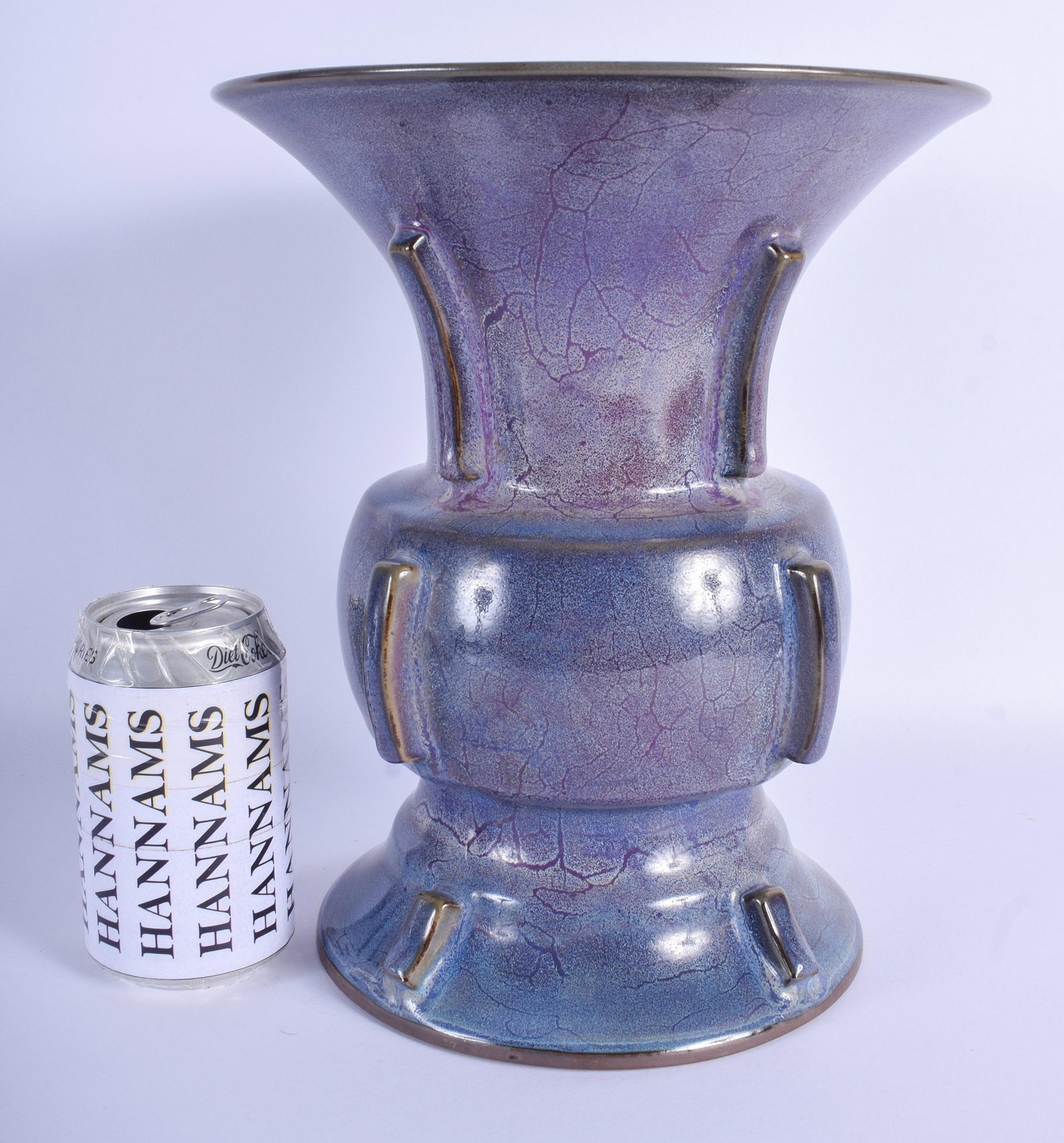 AN EARLY 20TH CENTURY CHINESE JUNYAO GLAZED ARCHAIC: AN EARLY 20TH CENTURY CHINESE JUNYAO GLAZED ARCHAIC BEAKER VASE Late Qing/Republic. 28 cm x 21 cm.
