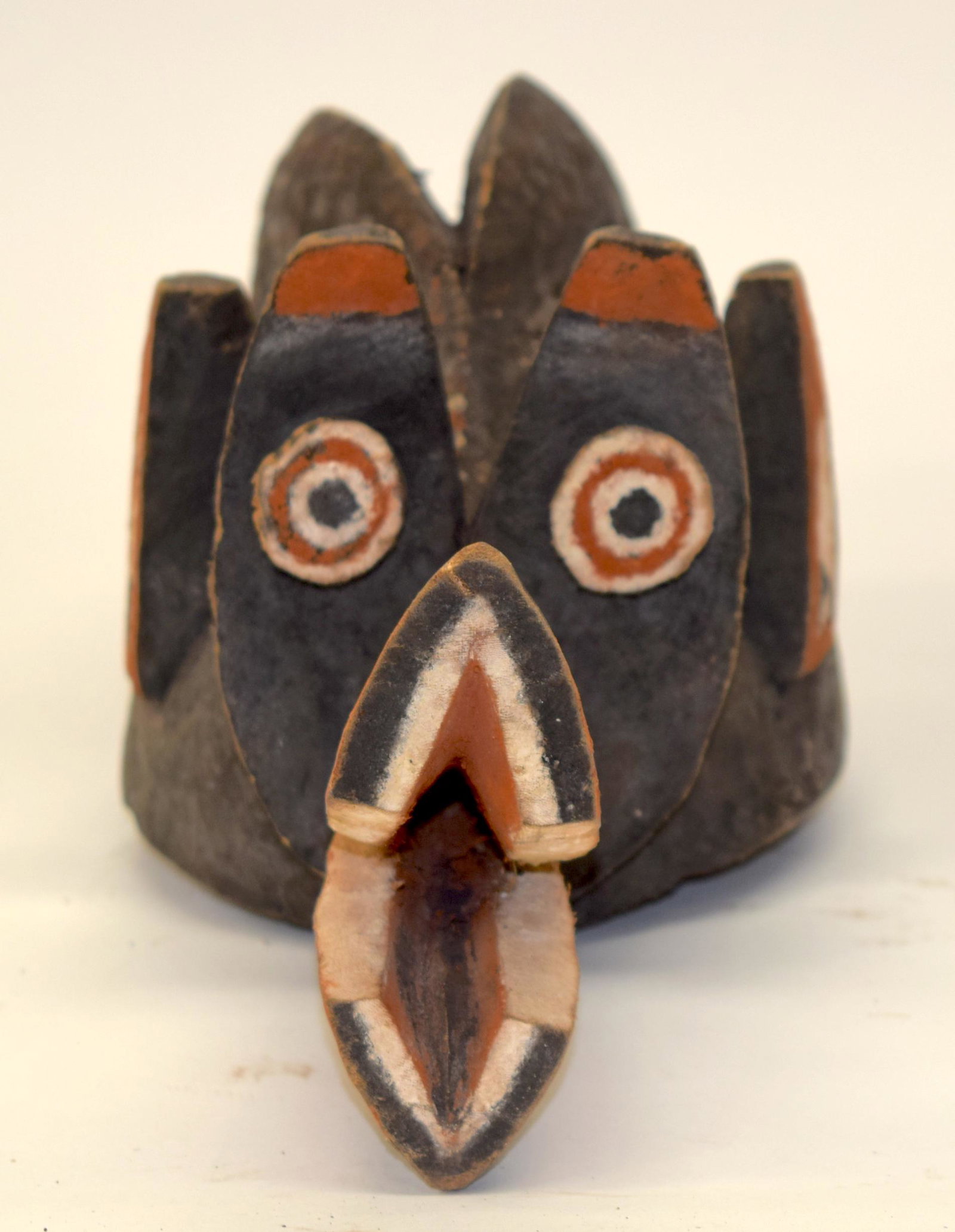 A TRIBAL MAMBILA HELMET MASK (NSUA-NDUA). Camero: A TRIBAL MAMBILA HELMET MASK (NSUA-NDUA). Cameroon/Nigeria. 16cm x 16cm x 46cm