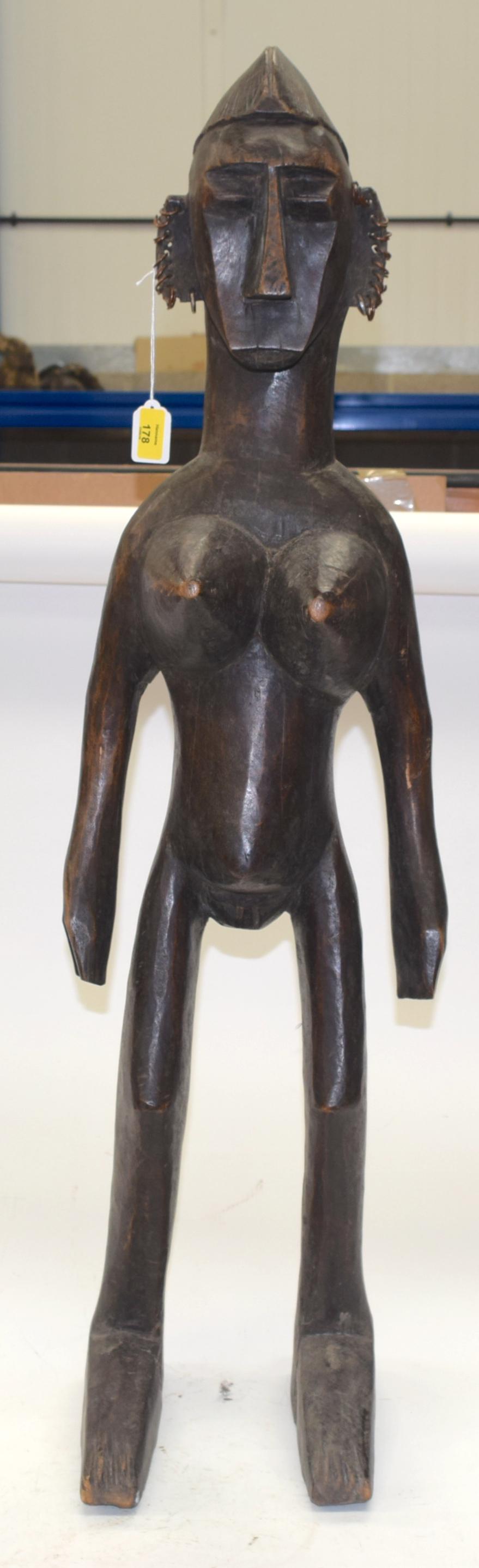 A TRIBAL BAMONA FIGURE.  Mali.  30cm x 21cm x 111 (1 of 3)