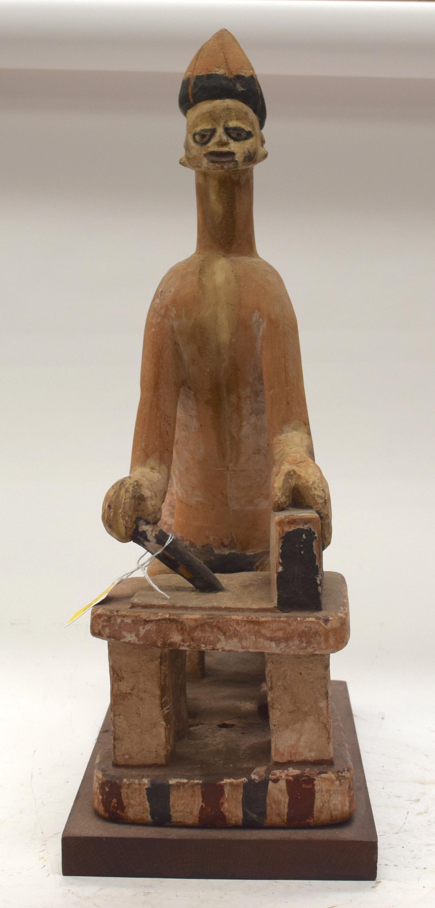A TRIBAL YOROUBA FIGURE. Nigeria. 20cm x 36cm x: A TRIBAL YOROUBA FIGURE. Nigeria. 20cm x 36cm x 55cm