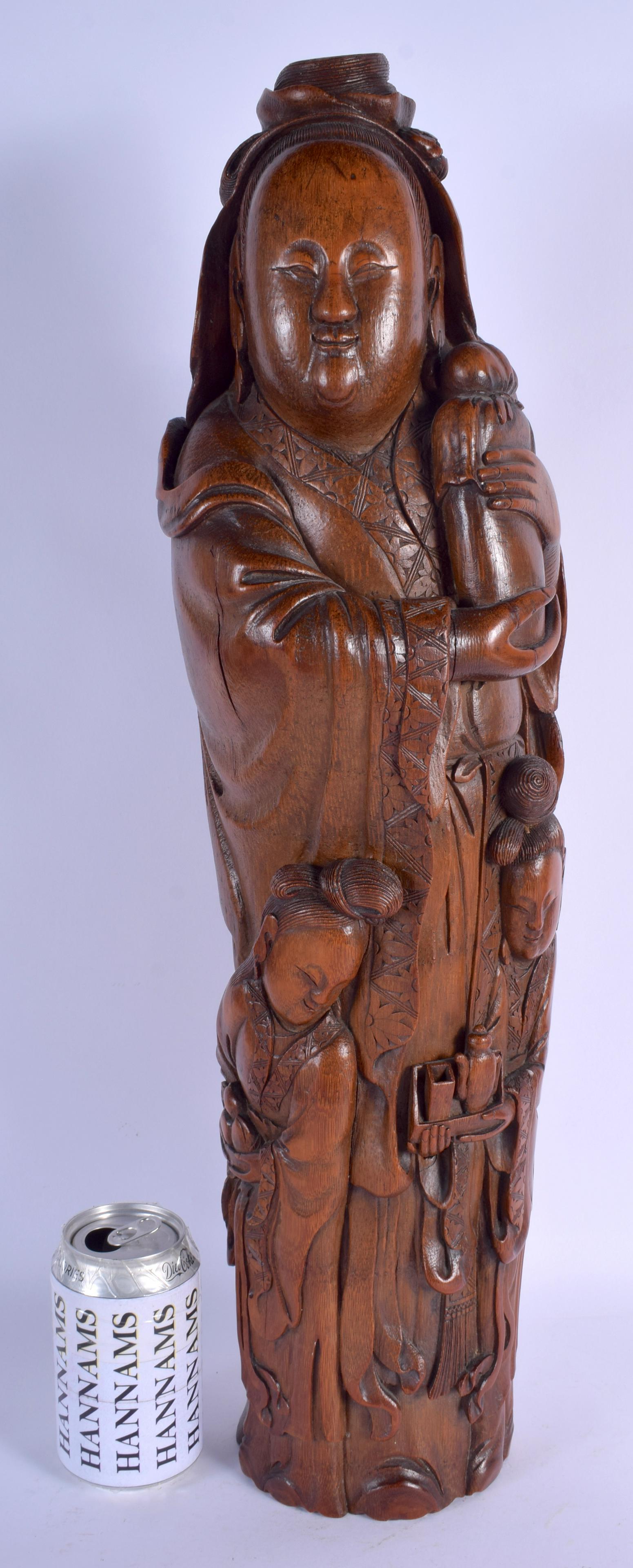 A LARGE MID 19TH CENTURY CHINESE CARVED BAMBOO FI (1 of 4)