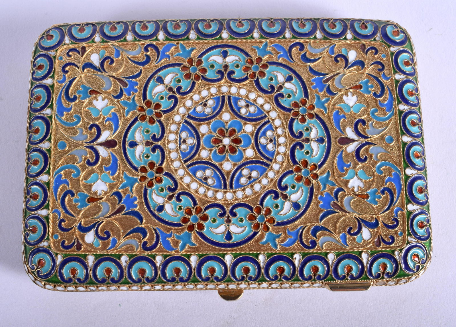 A LARGE CONTINENTAL SILVER AND ENAMEL CIGARETTE C (1 of 4)