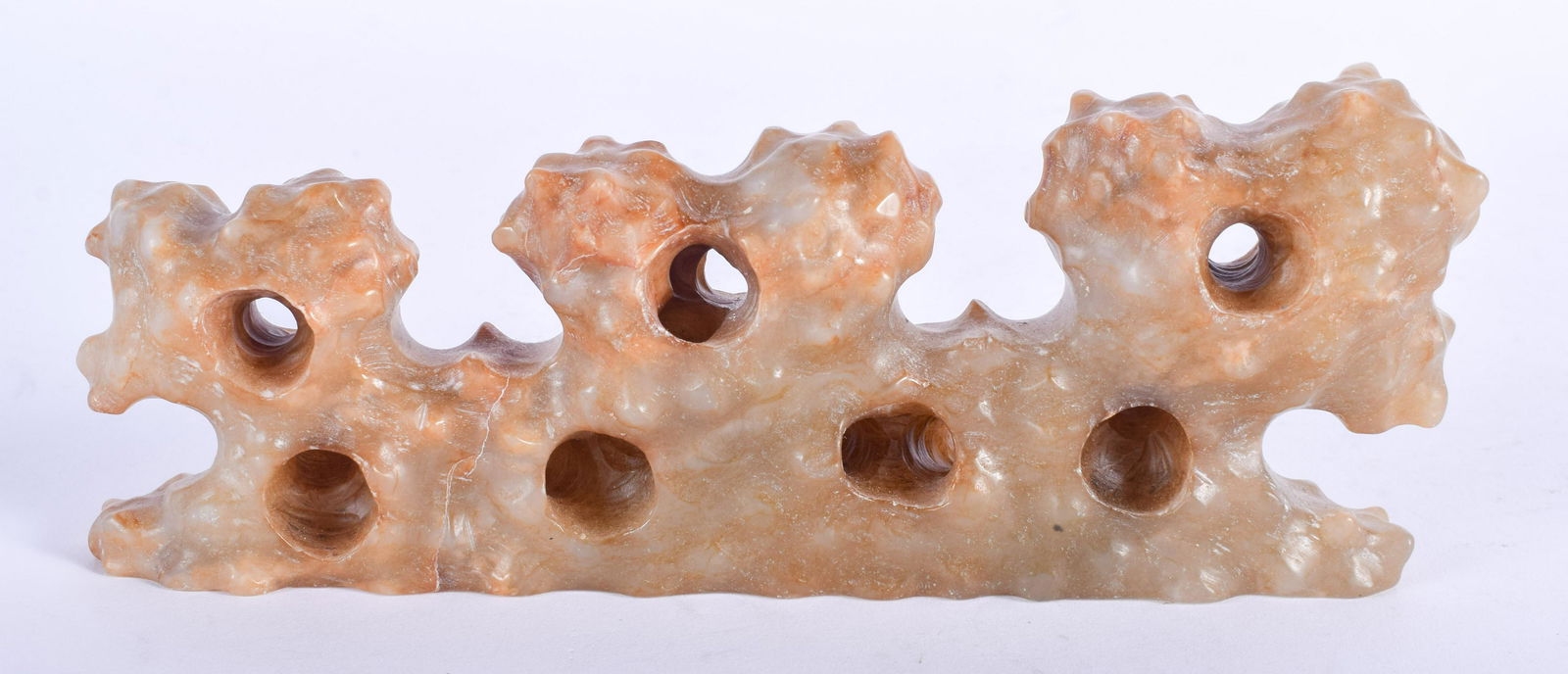 A CHINESE CARVED JADE SCHOLARS BRUSH REST. 17 cm (1 of 3)
