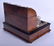 A LATE VICTORIAN BURR WALNUT BRASS BOUND INKWELL in the - 2