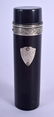 AN ANTIQUE SILVER MOUNTED LACQUERED LIPSTICK HOLDER.