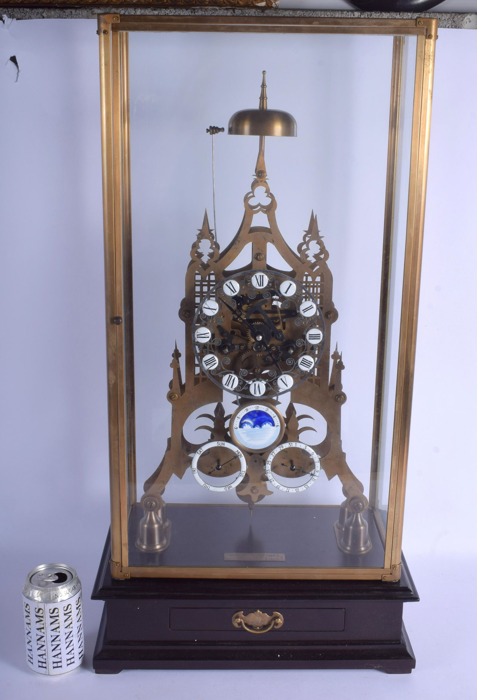 A LARGE CONTEMPORARY SKELETON CLOCK gothic revival (1 of 6)