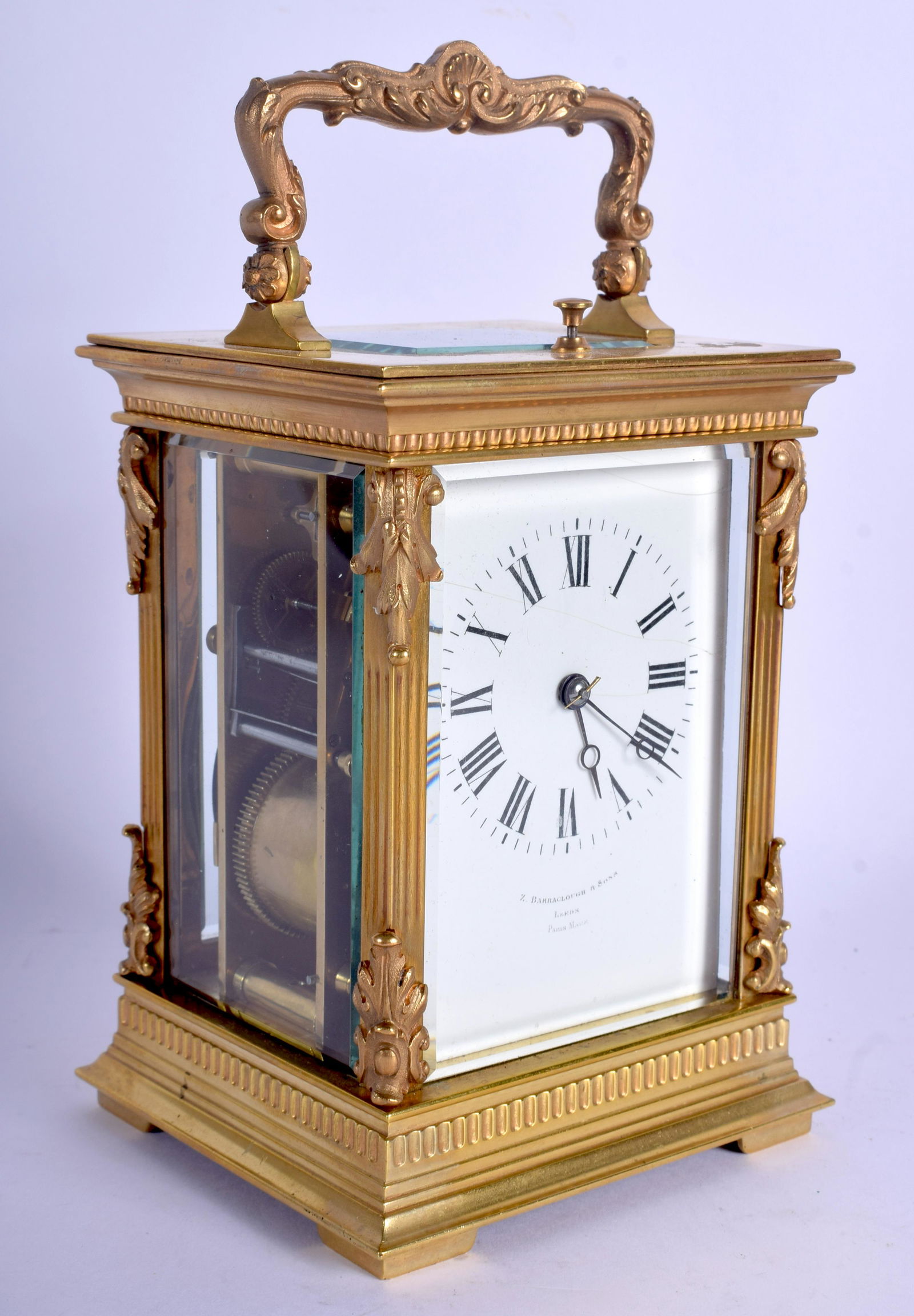 AN ANTIQUE REPEATING BRASS CARRIAGE CLOCK Z Barraclough (1 of 4)