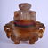 A 19TH CENTURY CHINESE CARVED AGATE CENSER AND COVER - 2