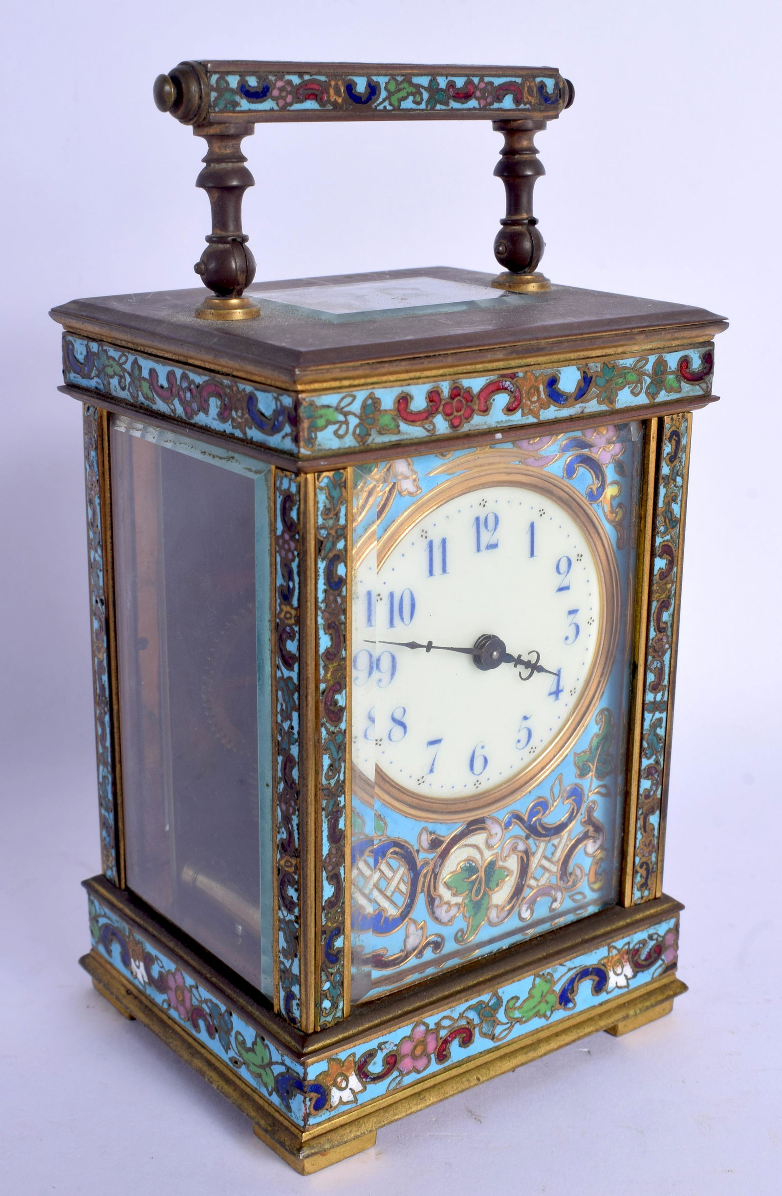 A 19TH CENTURY FRENCH BRASS CHAMPLEVE ENAMEL CARRIAGE (1 of 3)