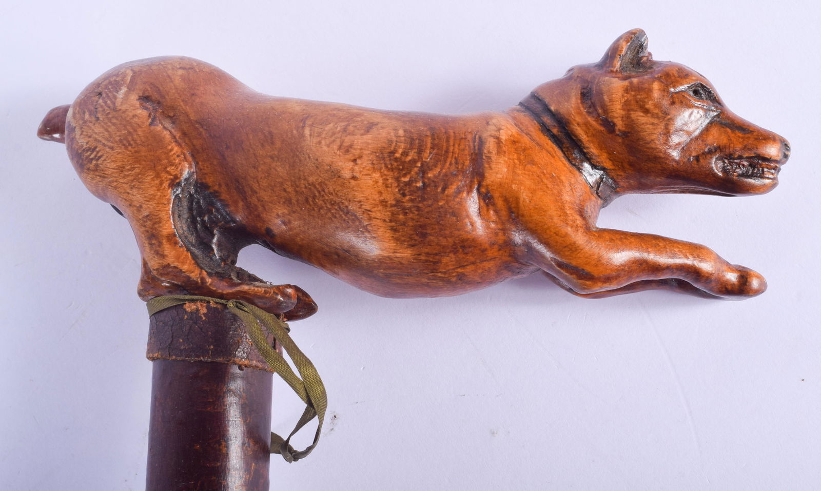 AN ANTIQUE BAVARIAN BLACK FOREST DOG WALKING CANE. 90 (1 of 3)