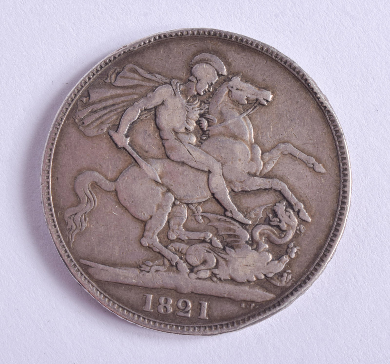 A GEORGE IV 1821 SILVER CROWN.: A GEORGE IV 1821 SILVER CROWN.