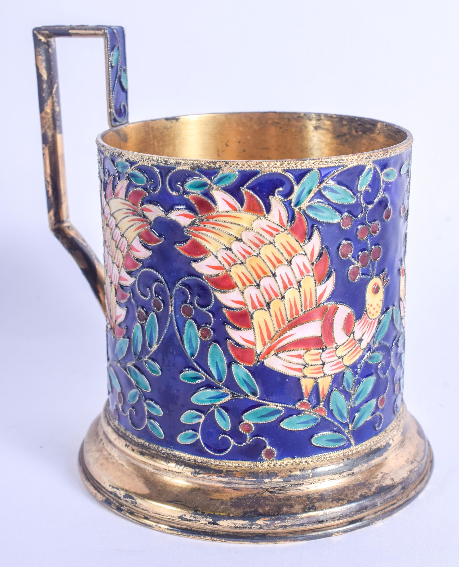 A RARE EARLY 20TH CENTURY RUSSIAN SILVER AND ENAMEL CUP (1 of 4)