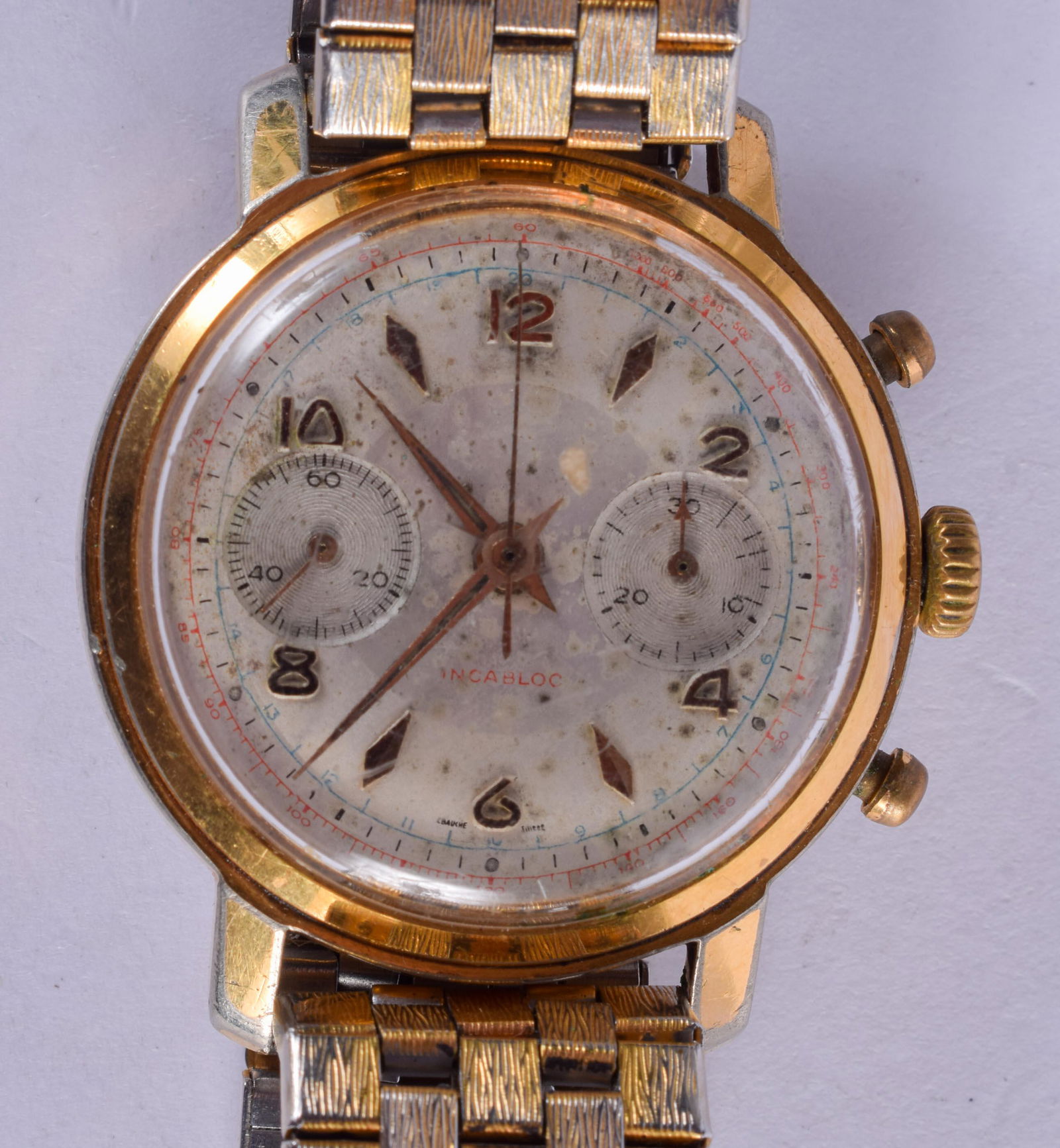 A VINTAGE INCABLOC CHRONOMETER WRISTWATCH. 3.5 cm (1 of 3)