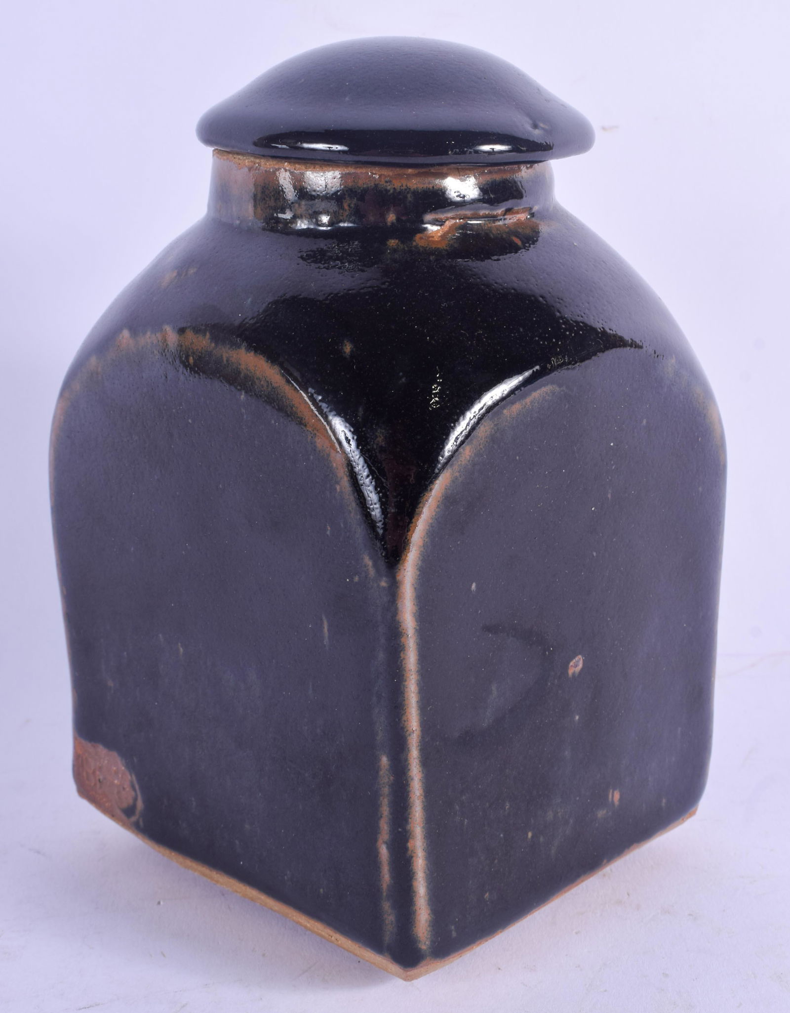 A STUDIO POTTERY STONEWARE JAR AND COVER by Bernard: A STUDIO POTTERY STONEWARE JAR AND COVER by Bernard Leach (1887-1979) British, Leach pottery. 16.5 cm high.