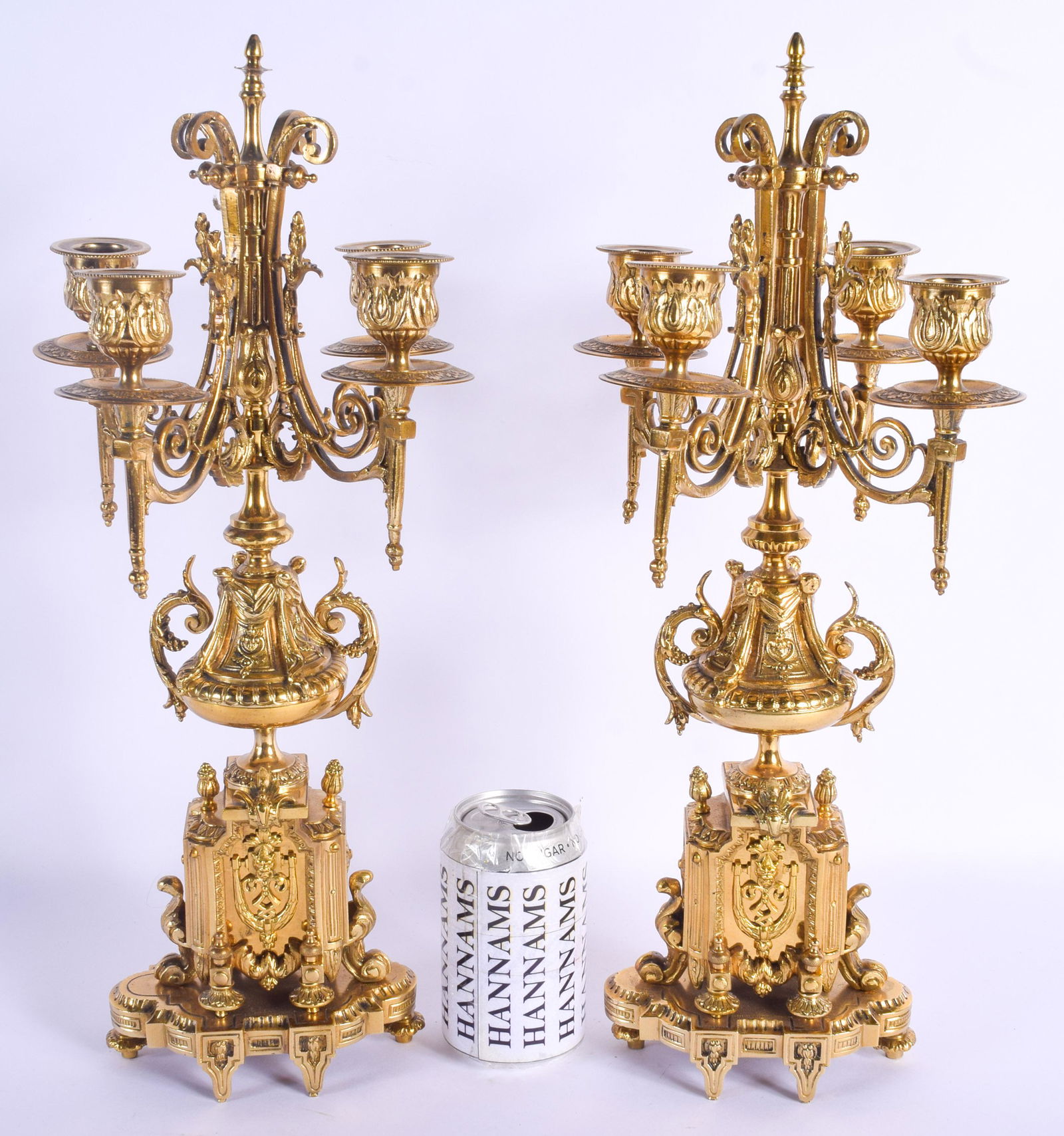 A PAIR OF 19TH CENTURY FRENCH BRONZE CANDLESTICKS (1 of 2)