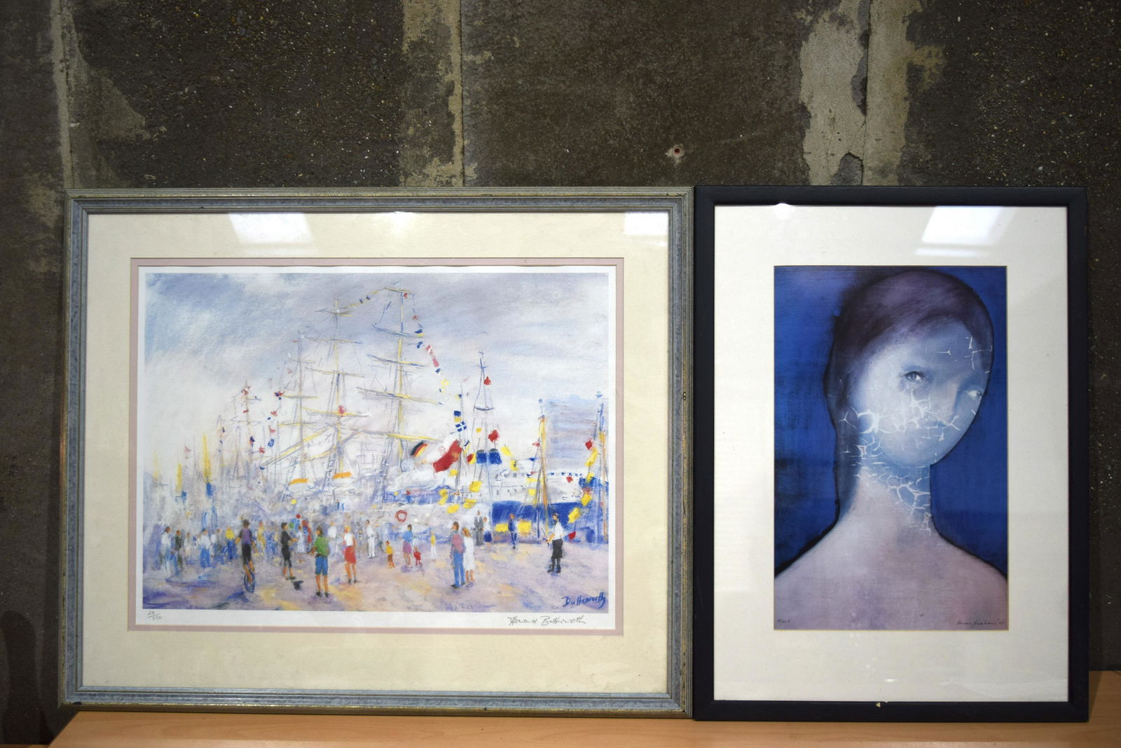 A pair of limited edition prints dockyard scene by H (1 of 4)