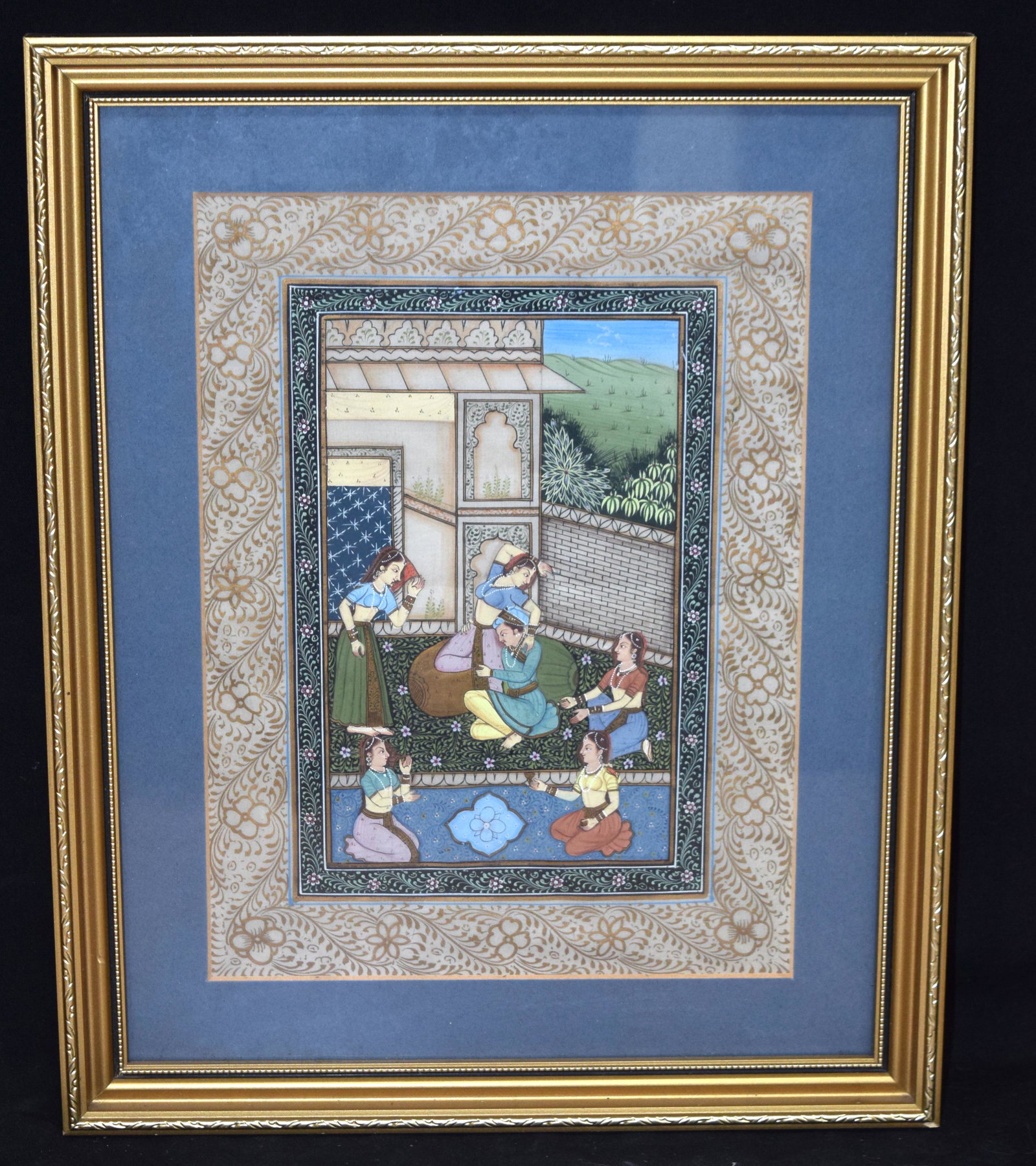 Framed Islamic watercolour 29 x 21cm.: Framed Islamic watercolour 29 x 21cm.