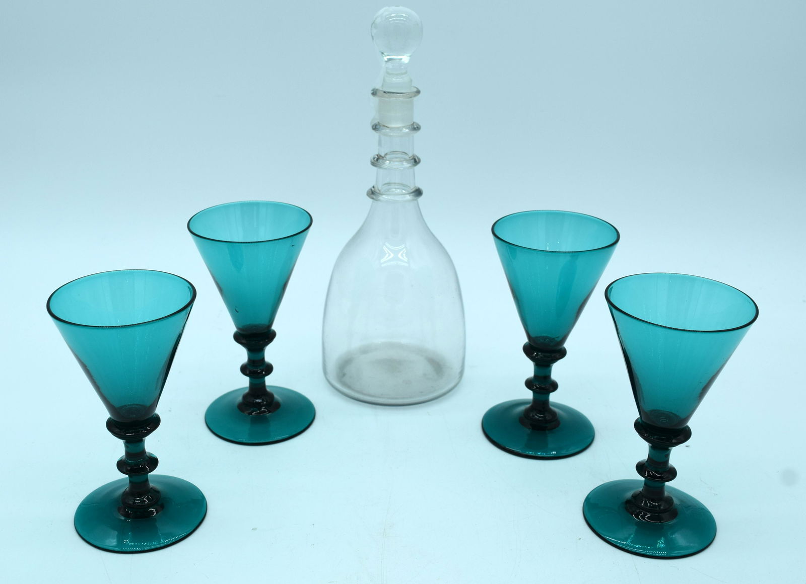 A Georgian decanter and four 19th century Bristol (1 of 2)