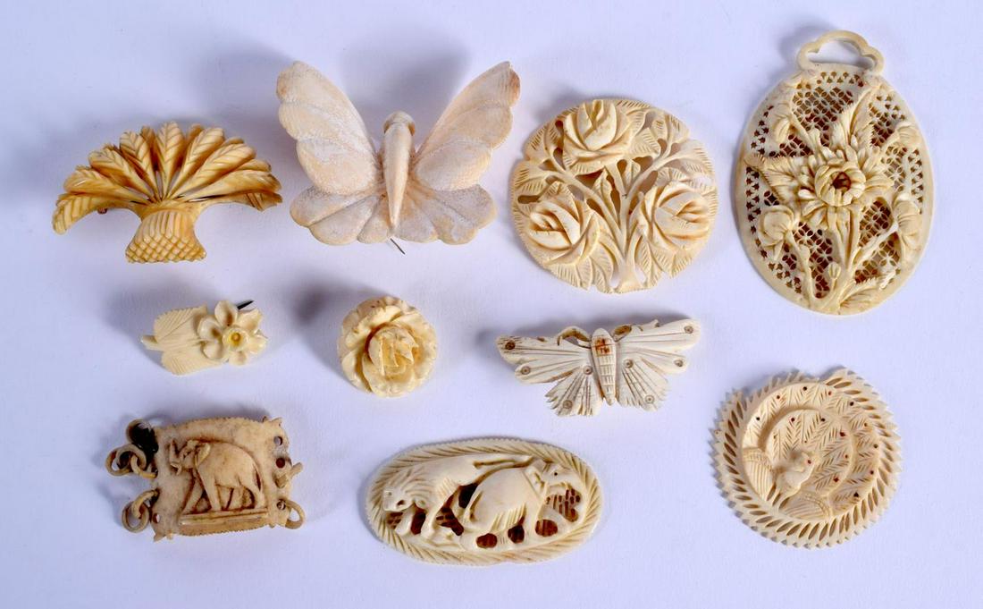 ASSORTED CONTINENTAL ANTIQUE BONE JEWELLERY. (qty): ASSORTED CONTINENTAL ANTIQUE BONE JEWELLERY. (qty)