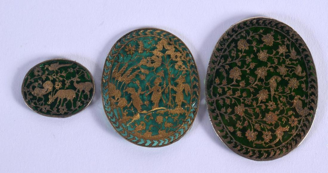 THREE 18TH/19TH CENTURY INDIAN GOLD INLAID GLASS (1 of 2)