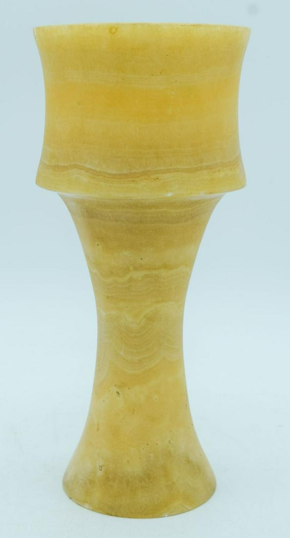 A large Afghani Alabaster drinking chalice 25 x 11 cm. (1 of 5)