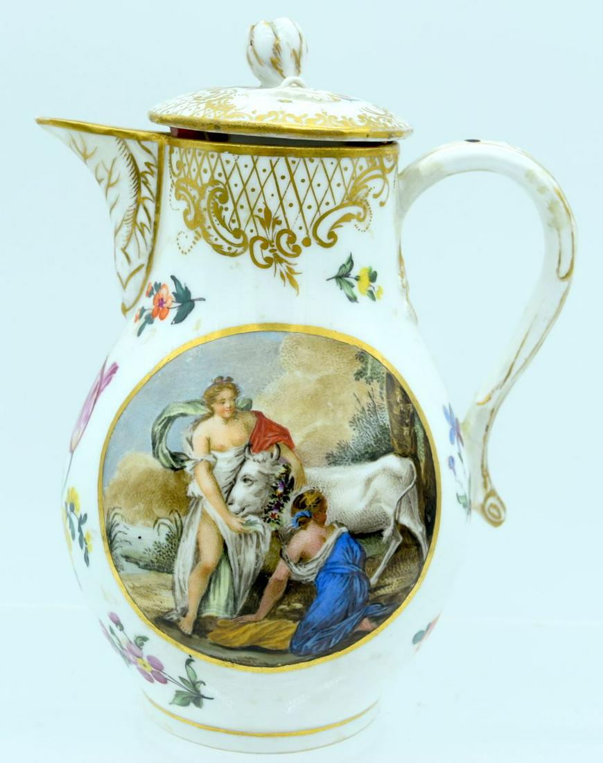 A RARE 19TH CENTURY MEISSEN PORCELAIN JUG AND COVER (1 of 8)