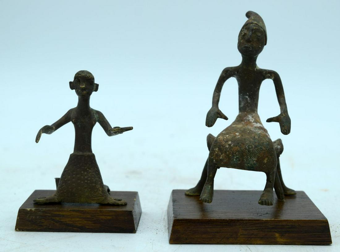 AFRICAN TRIBAL ASHANTI BRONZE FIGURES, GHANA. (2) (1 of 5)