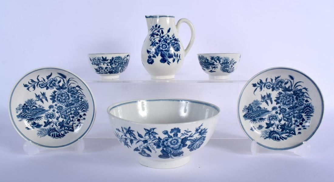 18th c. Worcester part Three flowers pattern service (1 of 4)